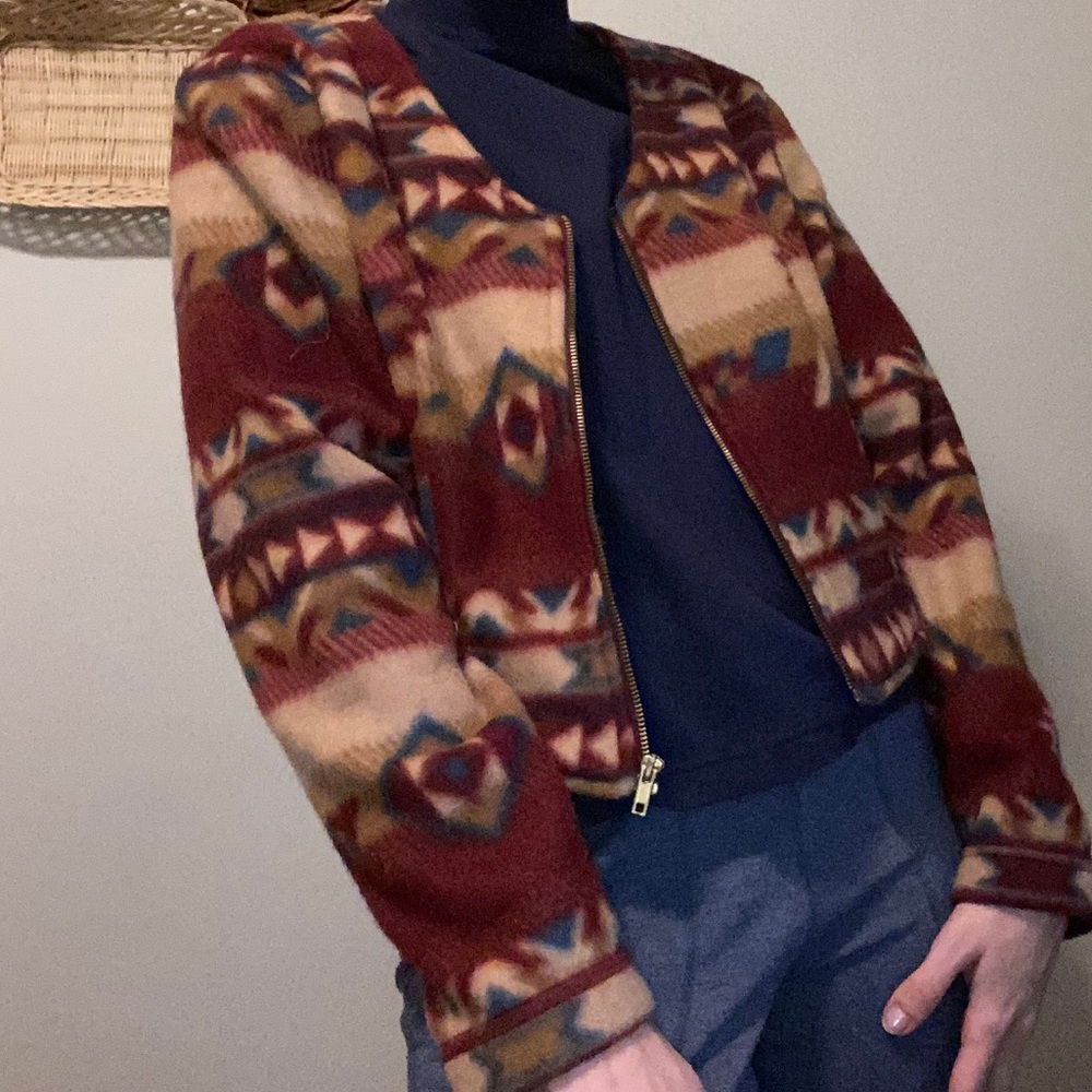 Aztec Rough Rider by Circle T zip up jacket - Picture 2 of 5